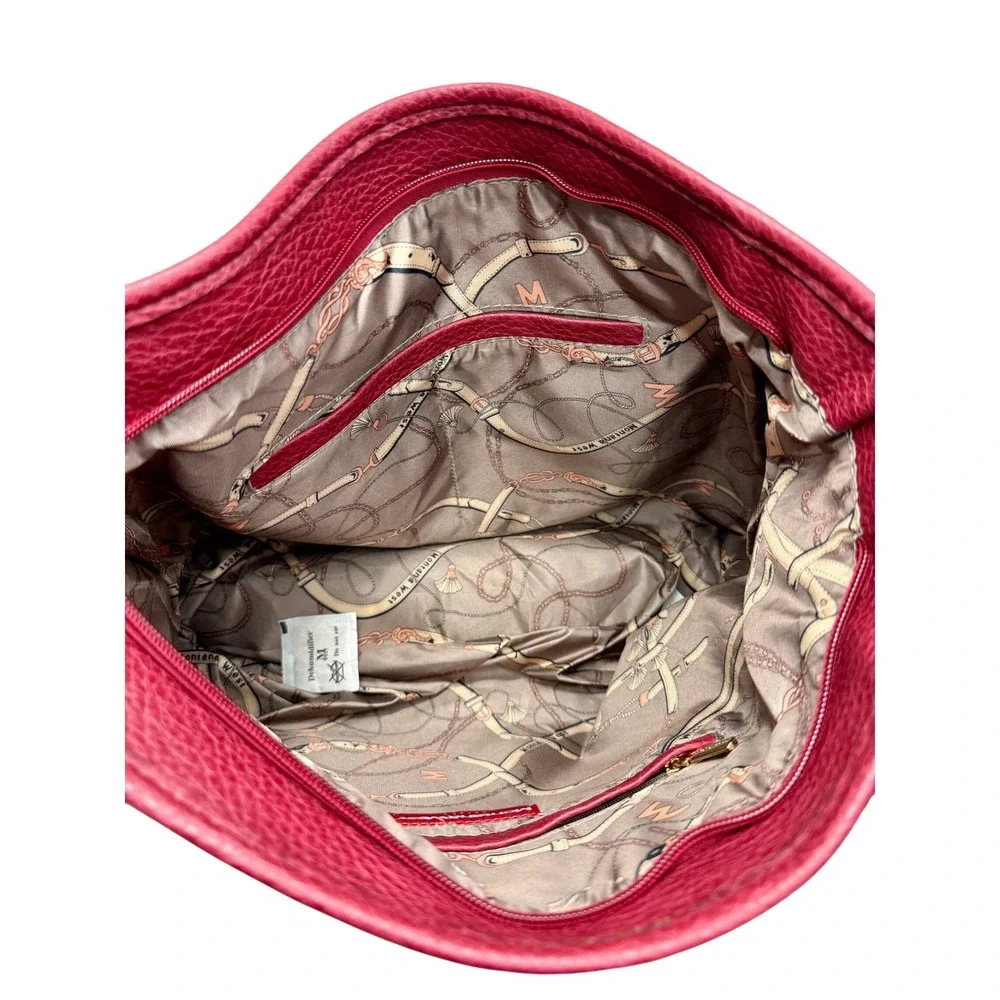 Wrangler Montana West Red Faux Leather Tote Bag Purse Handbag with Pouch - Picture 8 of 13